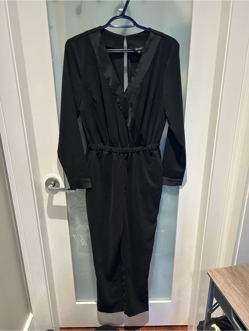 RW&CO. Black Long Sleeve Jumpsuit